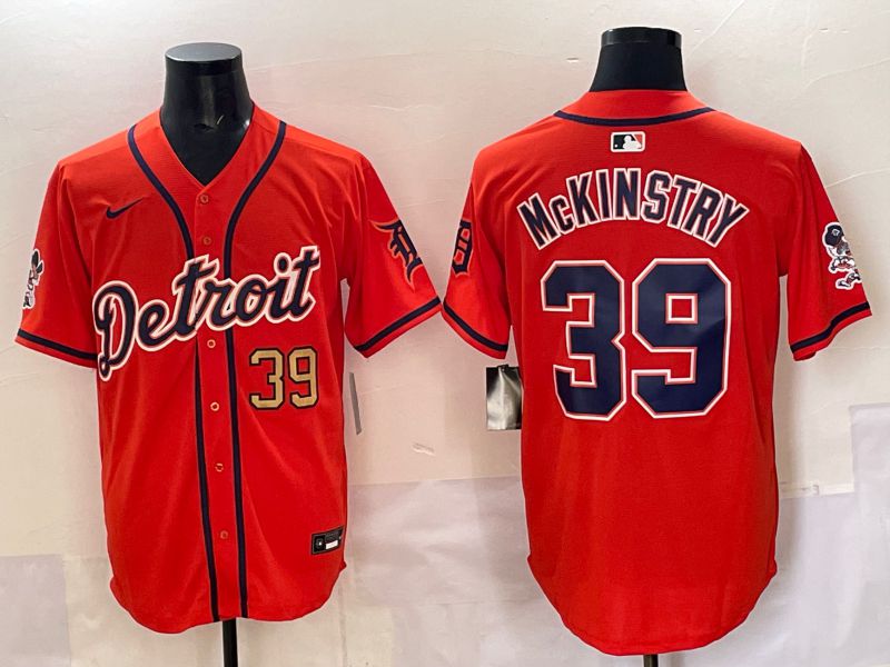 Men 2025 Detroit Tigers #39 Mckinstry Orange Nike MLB Jersey style 02